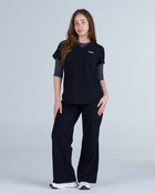 3/4 Sleeve Underscrub Black and White Polka