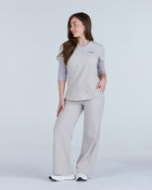 3/4 Sleeve Underscrub Brown Stripes
