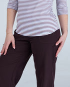 3/4 Sleeve Underscrub Brown Stripes