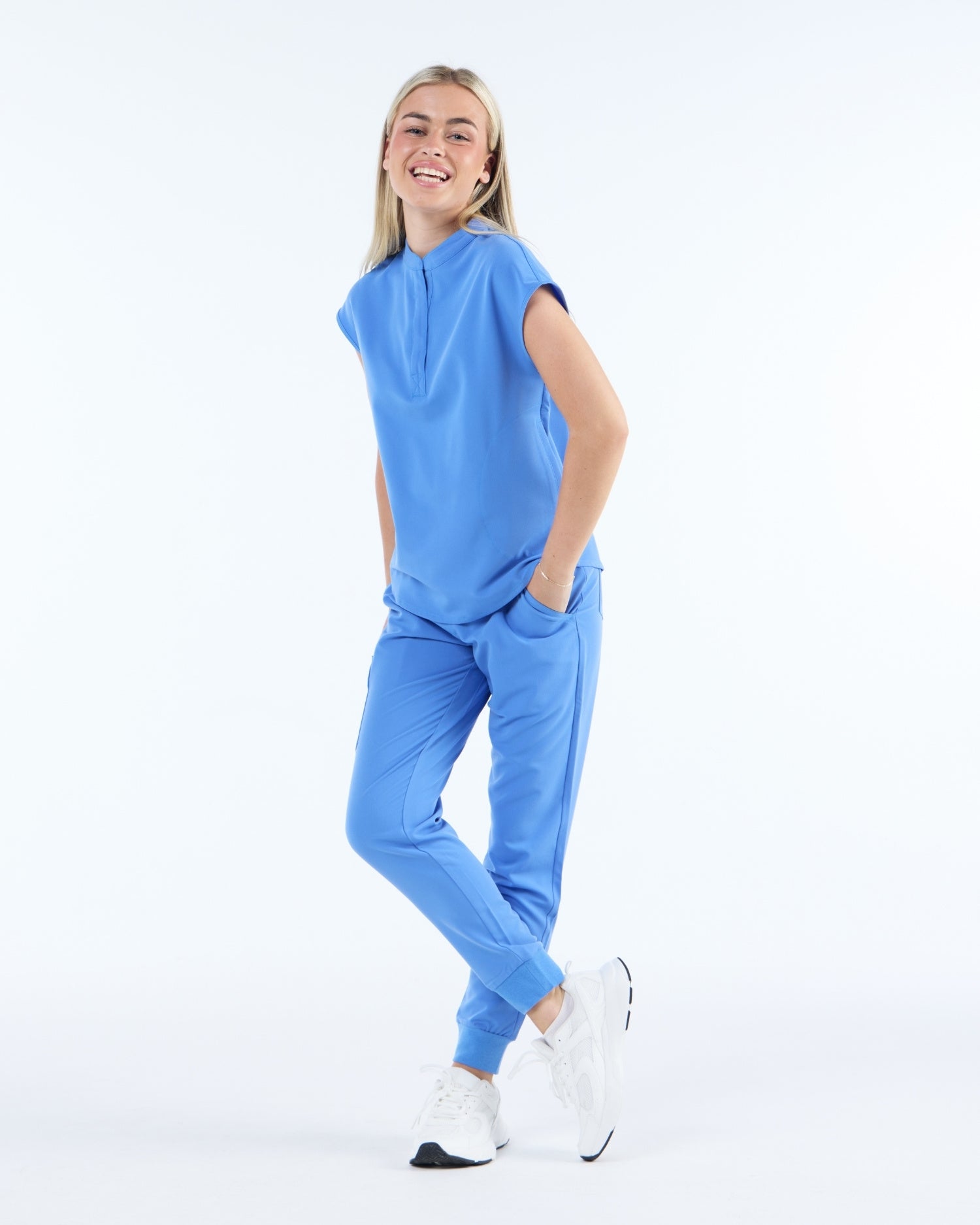 Contour Scrub Top Horizon Blue