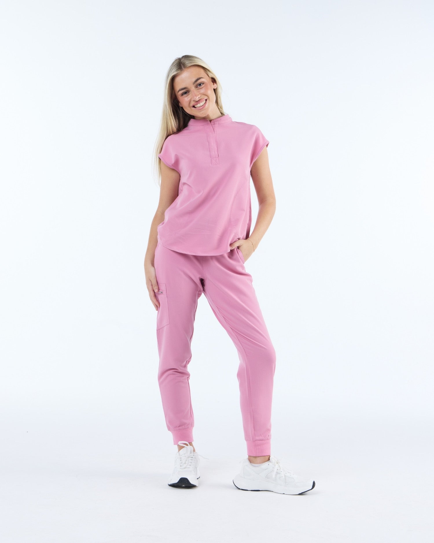 Contour Scrub Top Blush Pink