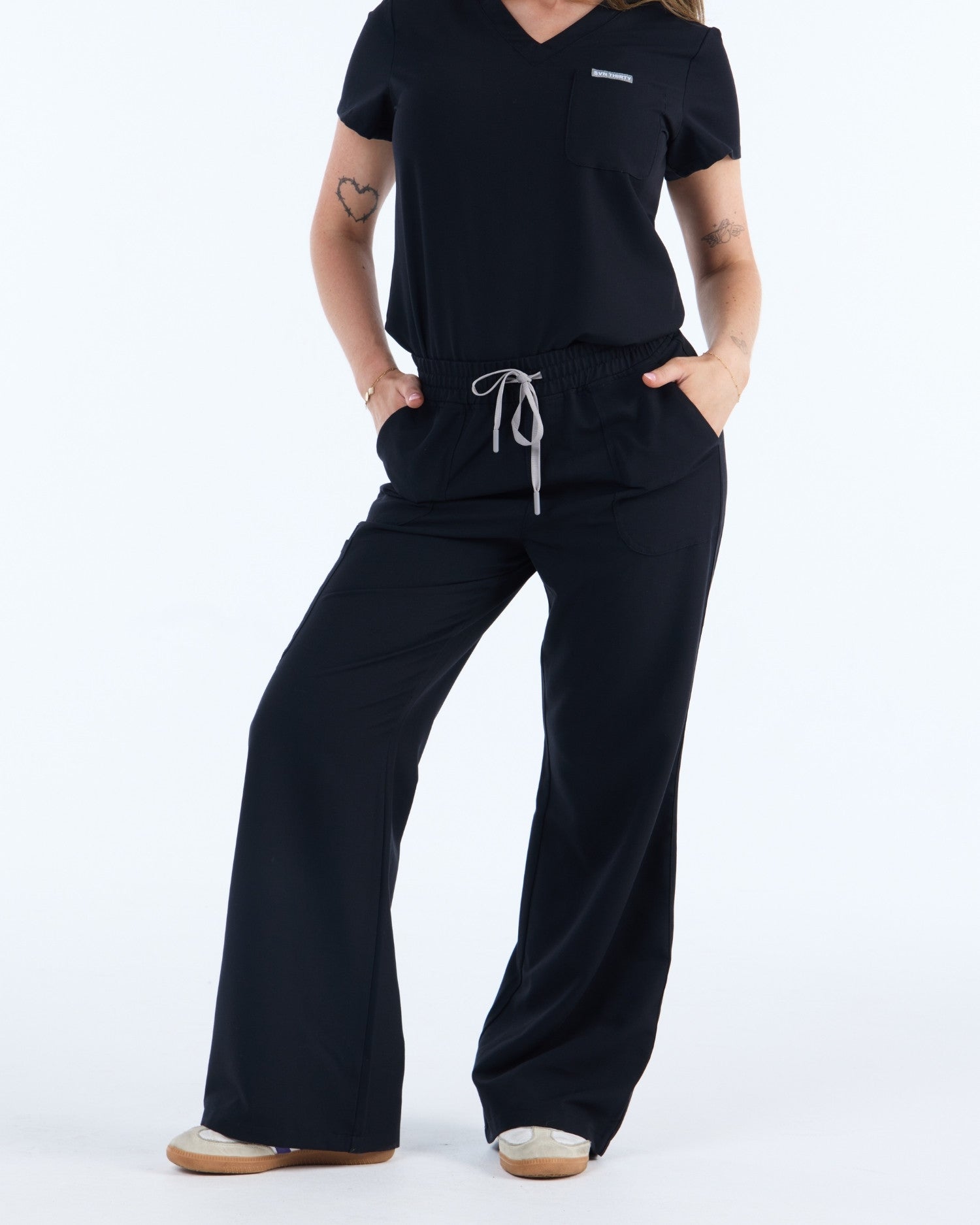 Lounge Leg Scrub Pants Ink Black