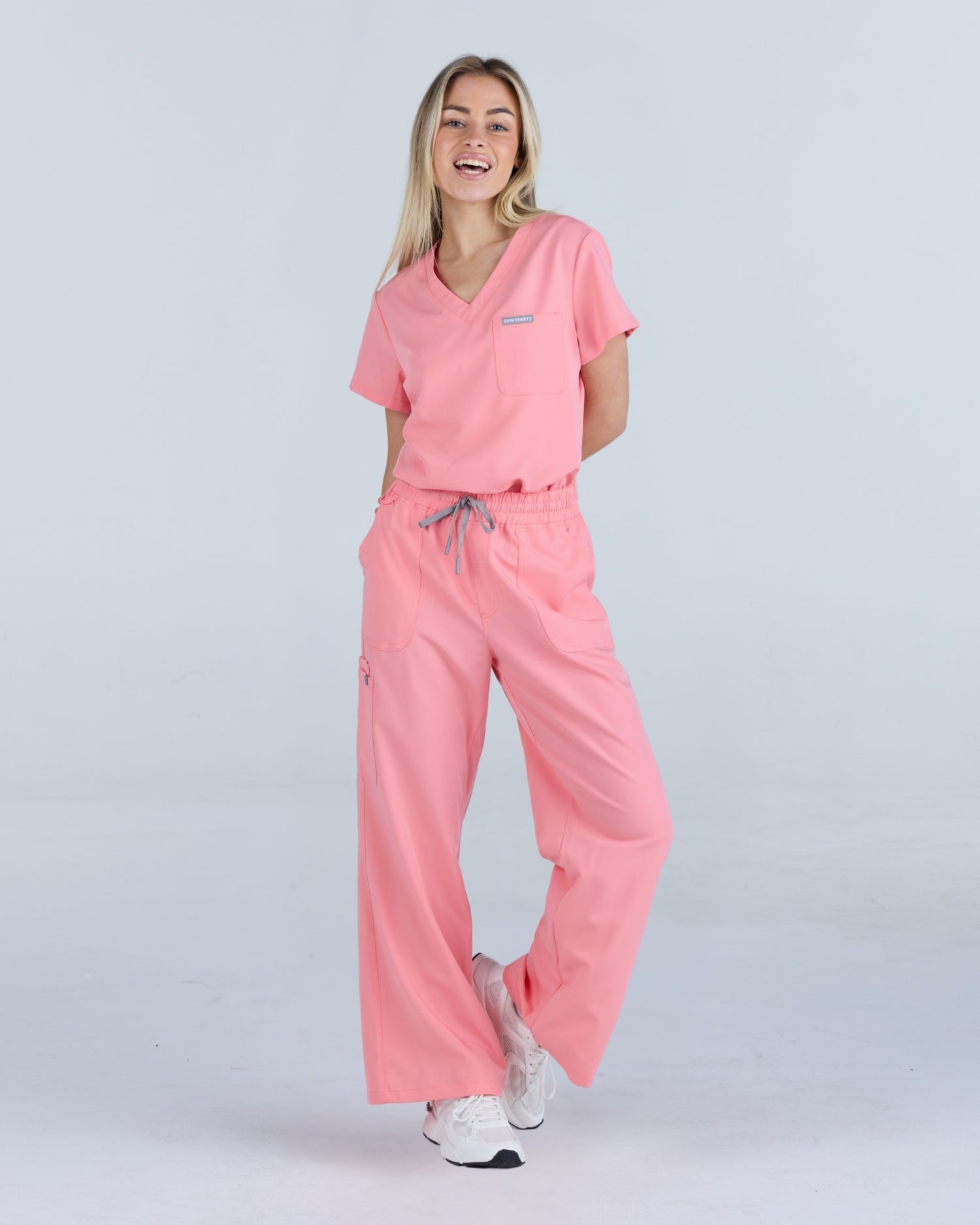 Lounge Leg Scrub Pants Blooming Pink