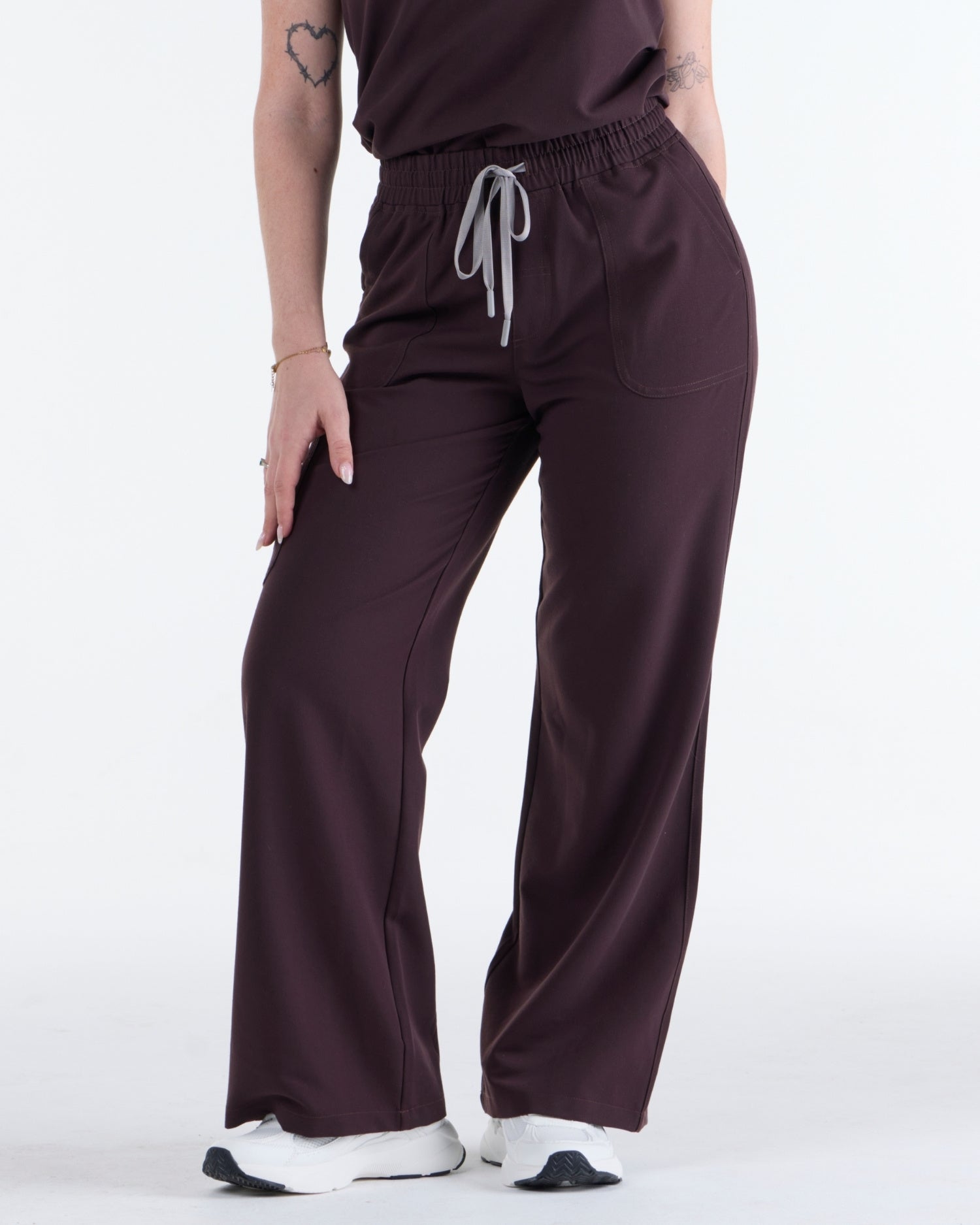Lounge Leg Scrub Pants Velvet Brown