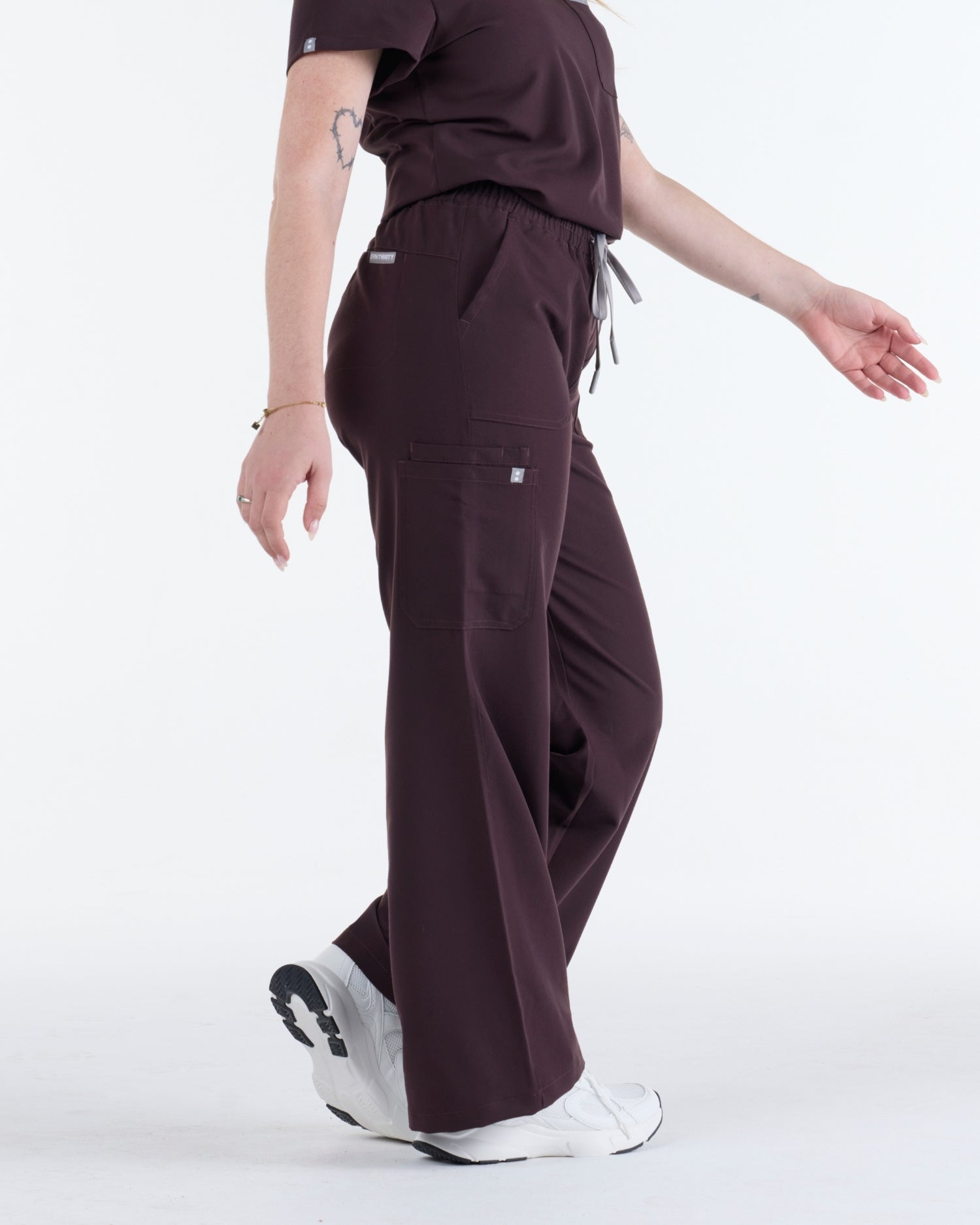 Lounge Leg Scrub Pants Velvet Brown