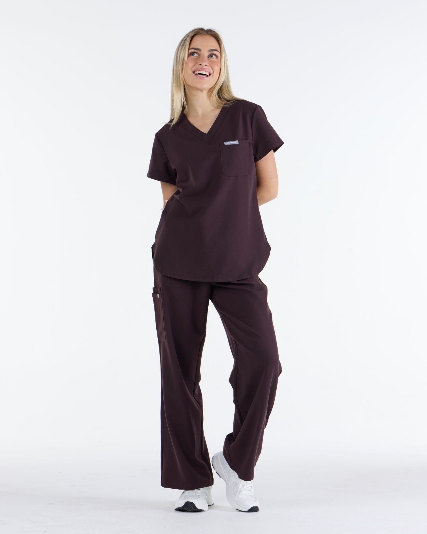 Lounge Leg Scrub Pants Velvet Brown