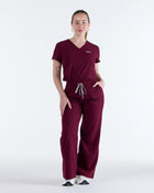 Lounge Leg Scrub Pants Rouge Burgundy