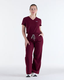 Lounge Leg Scrub Pants Rouge Burgundy