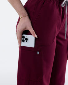 Lounge Leg Scrub Pants Rouge Burgundy