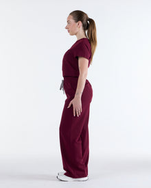 Lounge Leg Scrub Pants Rouge Burgundy