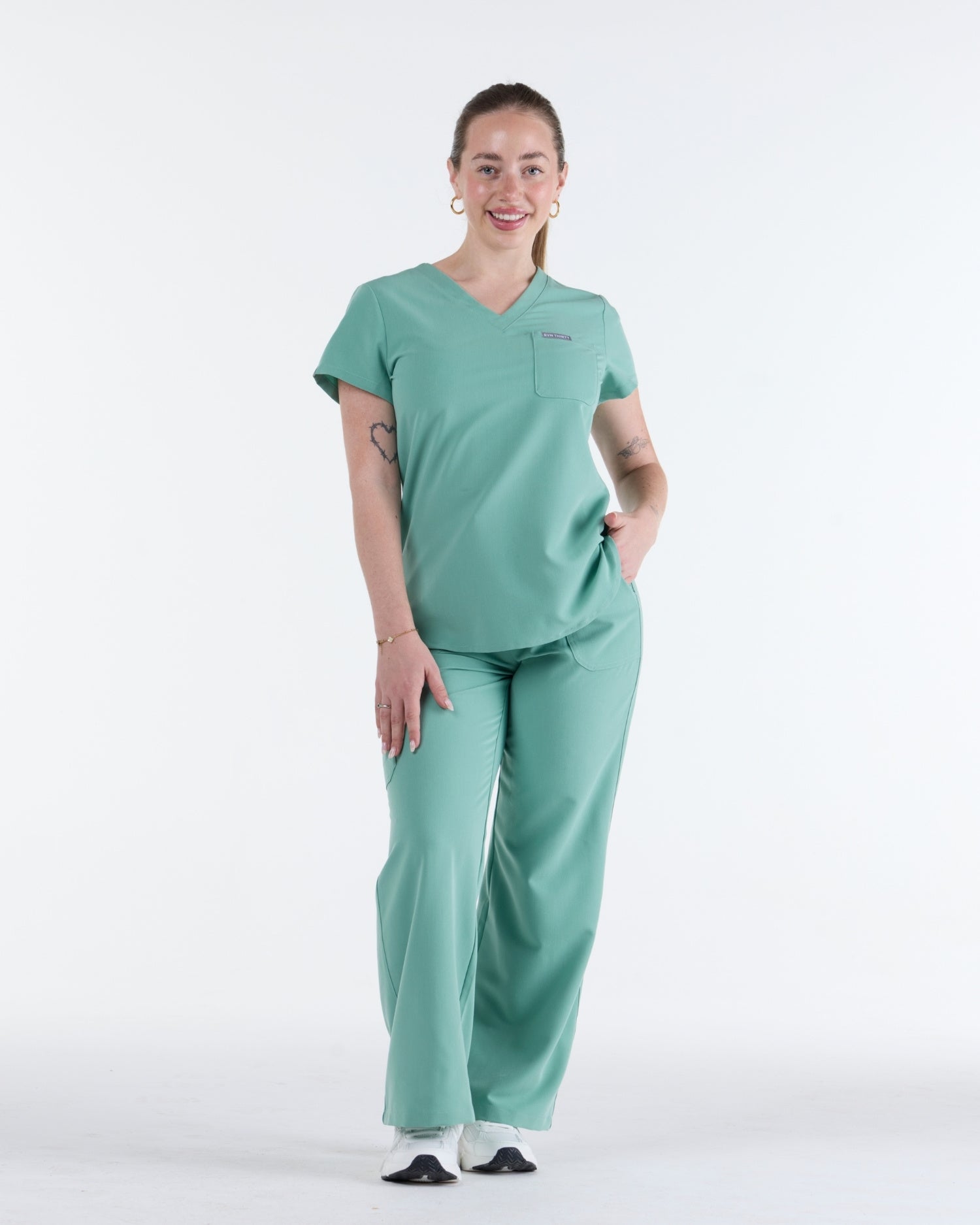 Lounge Leg Scrub Pants Mist Green