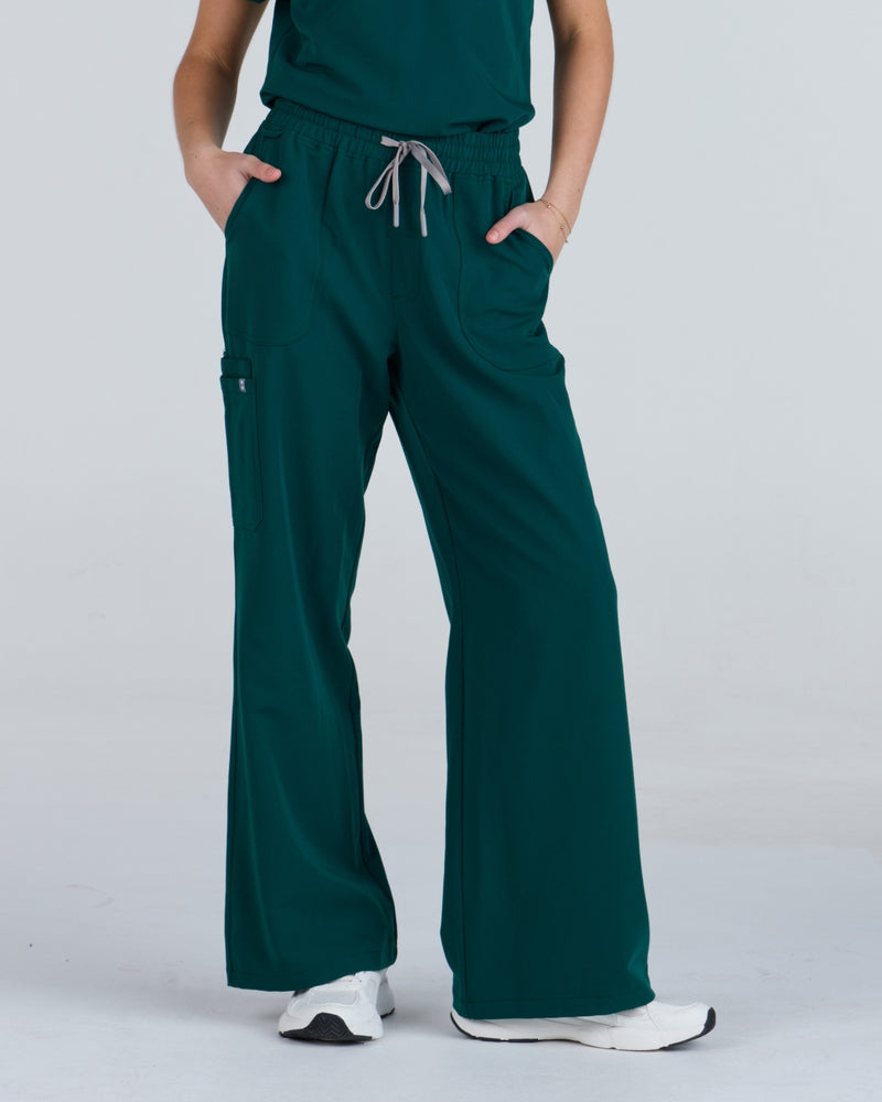 Lounge Leg Scrub Pants Meadow Green