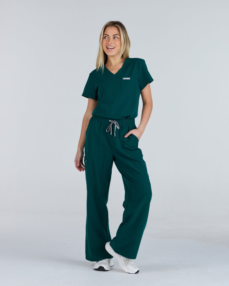 Lounge Leg Scrub Pants Meadow Green