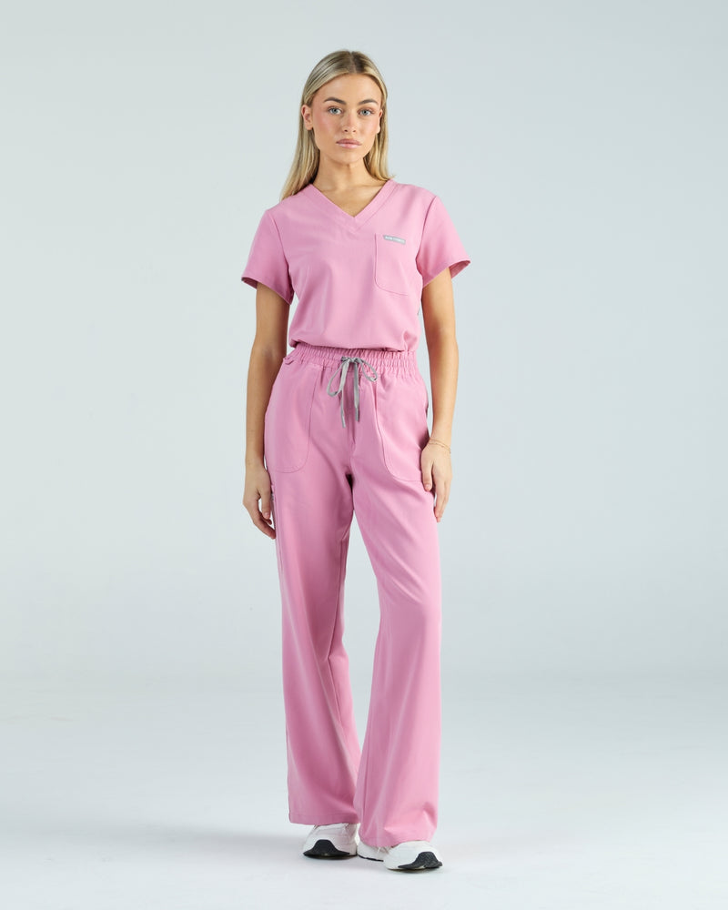 Lounge Leg Scrub Pants Blush Pink