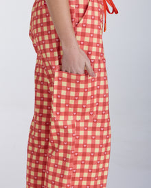 Lounge Leg Scrub Pants Ruby Gingham