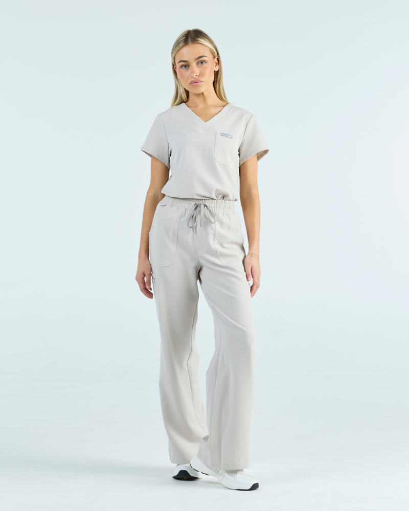 Lounge Leg Scrub Pants Silk Sand
