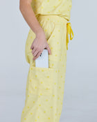 Lounge Leg Scrub Pants Butter Cream Polka