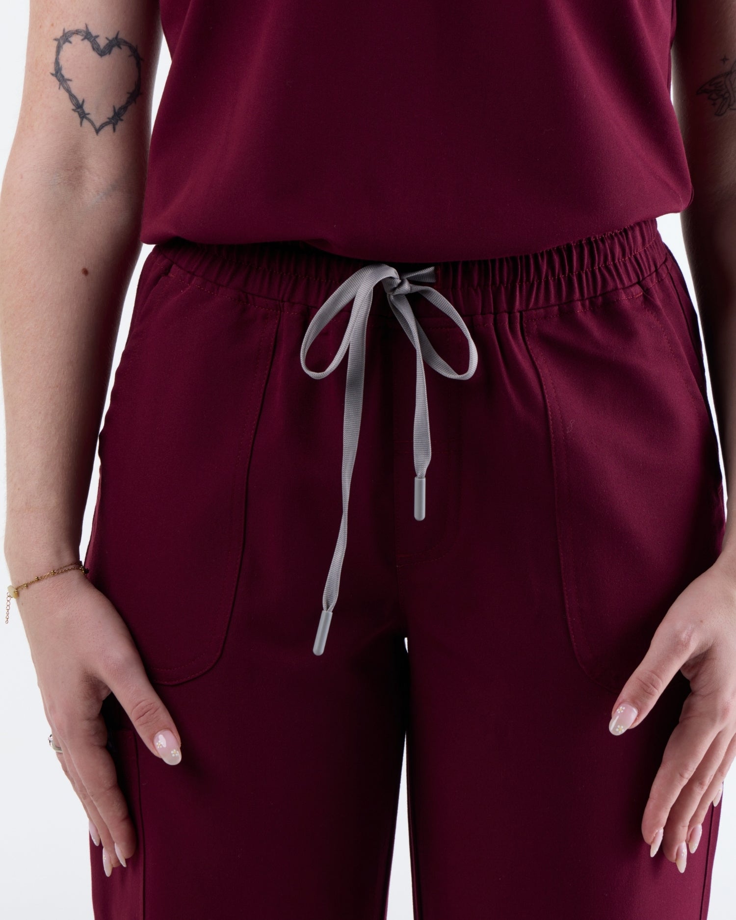 Lounge Leg Scrub Pants Rouge Burgundy