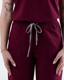 Lounge Leg Scrub Pants Rouge Burgundy