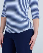 3/4 Sleeve Underscrub Navy Stripes