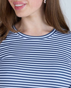 3/4 Sleeve Underscrub Navy Stripes