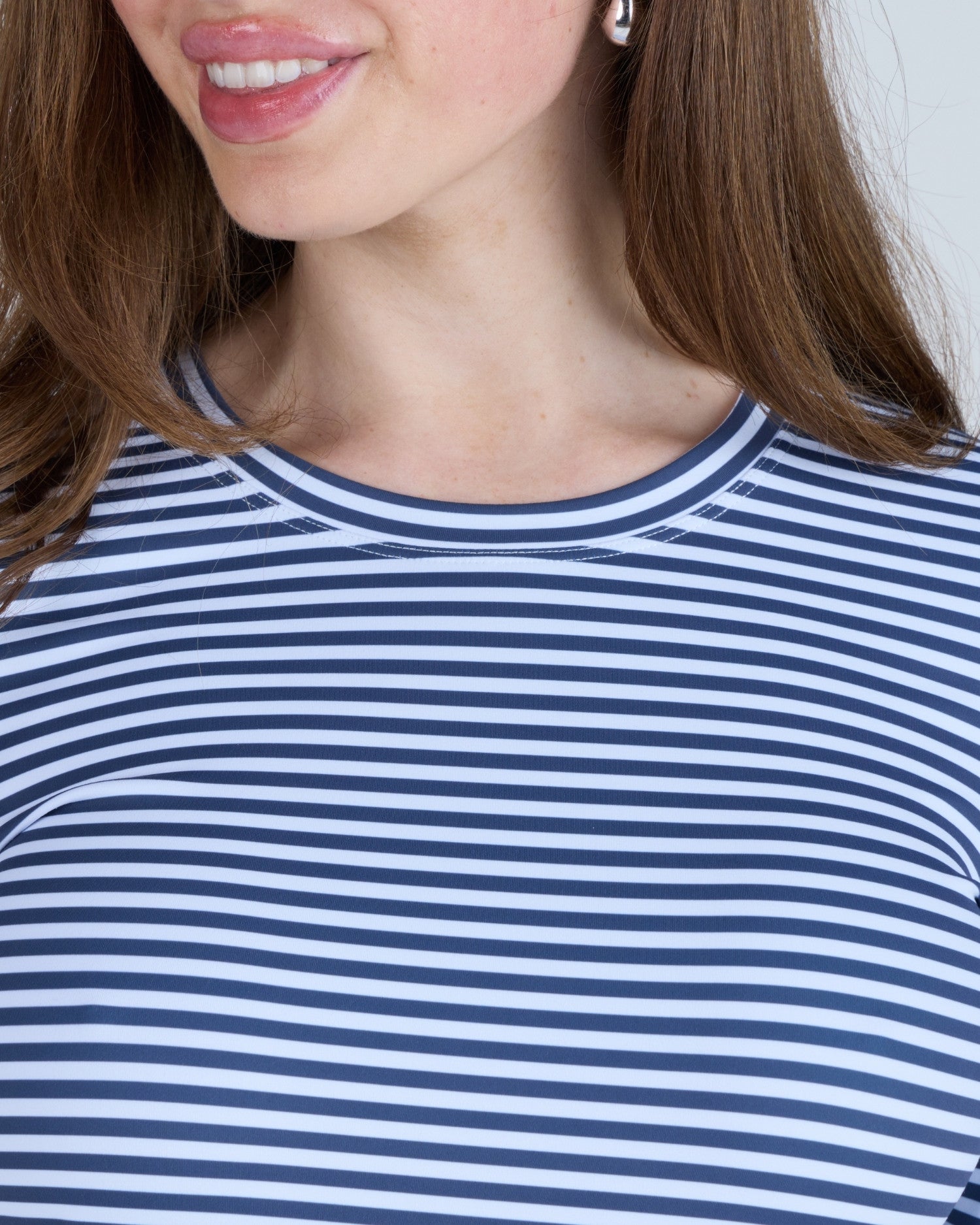 3/4 Sleeve Underscrub Navy Stripes