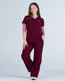 3/4 Sleeve Underscrub Pink Stripes