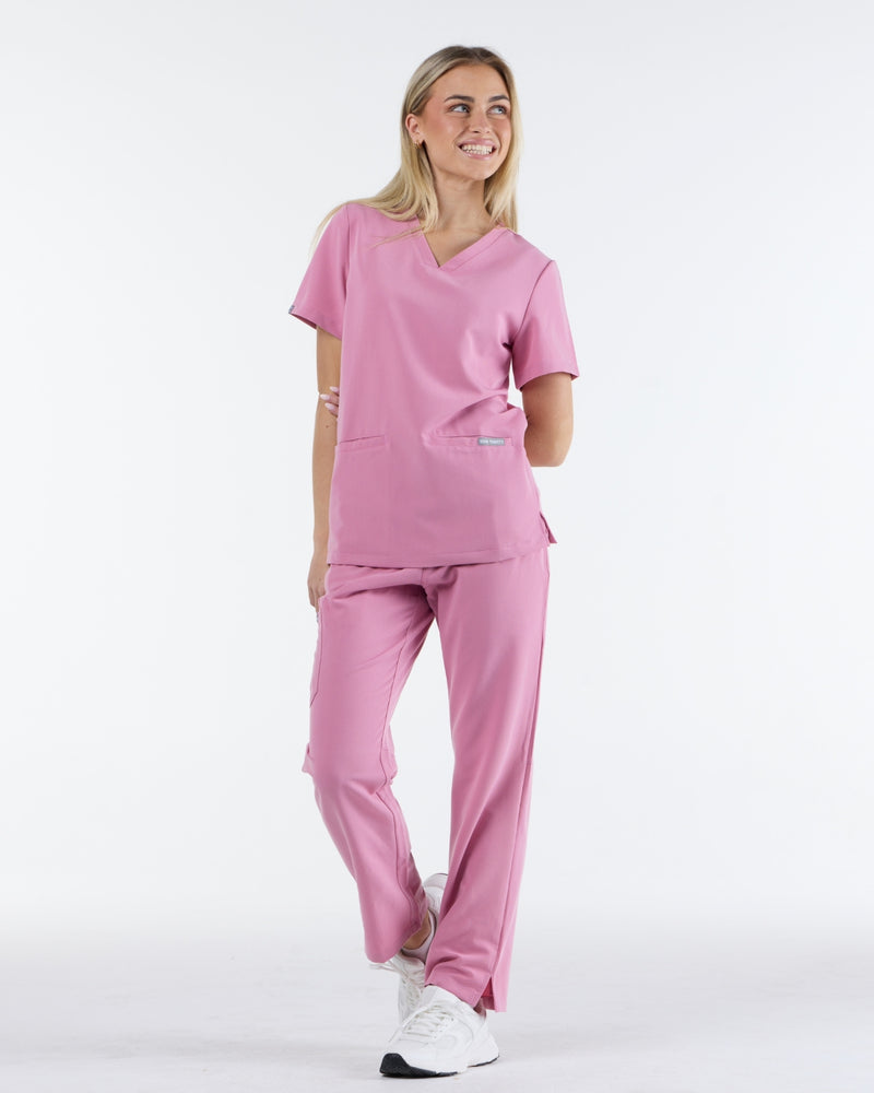 Straight Leg Scrub Pants Blush Pink