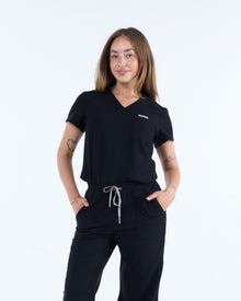 Tuck-In Scrub Top Ink Black
