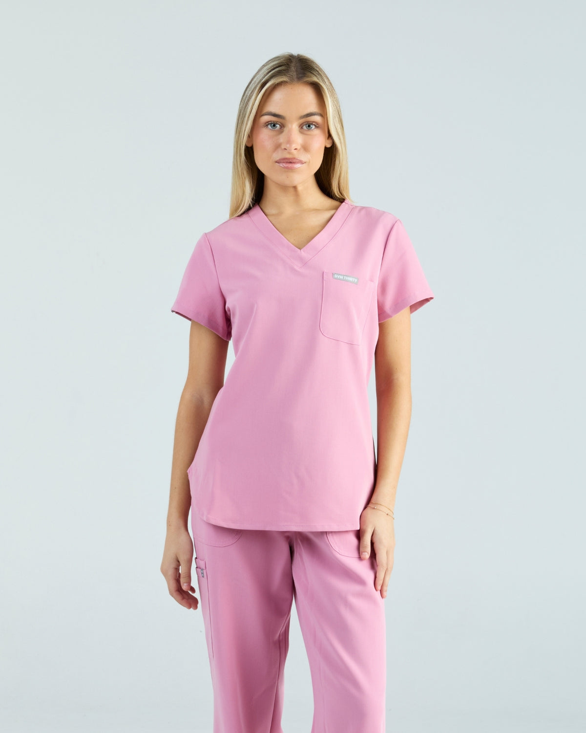 Tuck-In Scrub Top Blush Pink