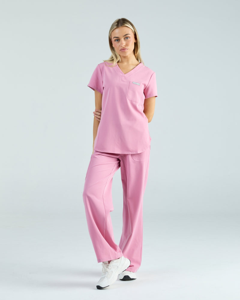 Tuck-In Scrub Top Blush Pink