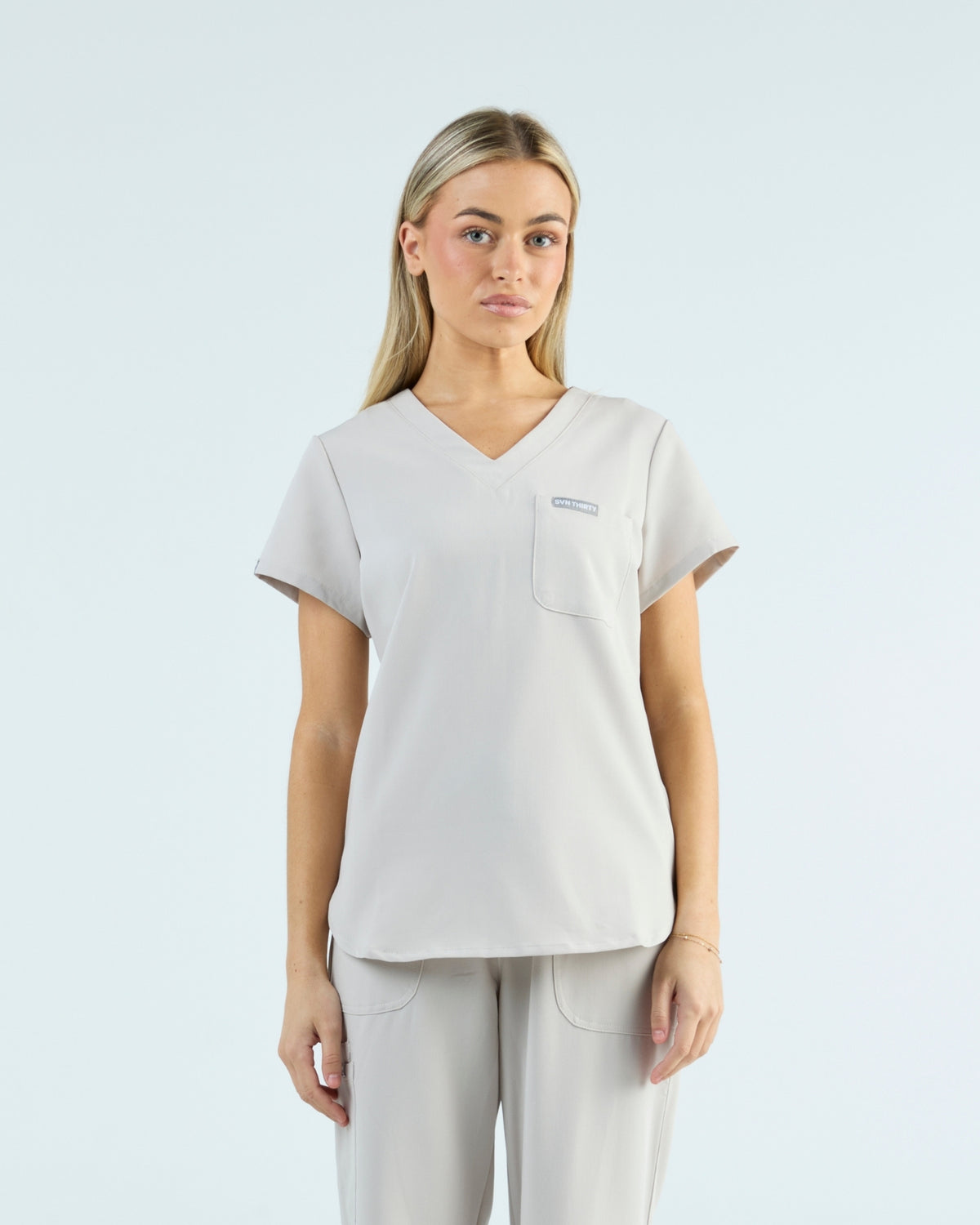 Tuck-In Scrub Top Silk Sand