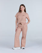 Tuck-In Scrub Top Cappuccino Gingham