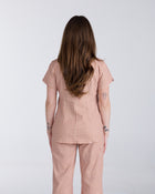 Tuck-In Scrub Top Cappuccino Gingham