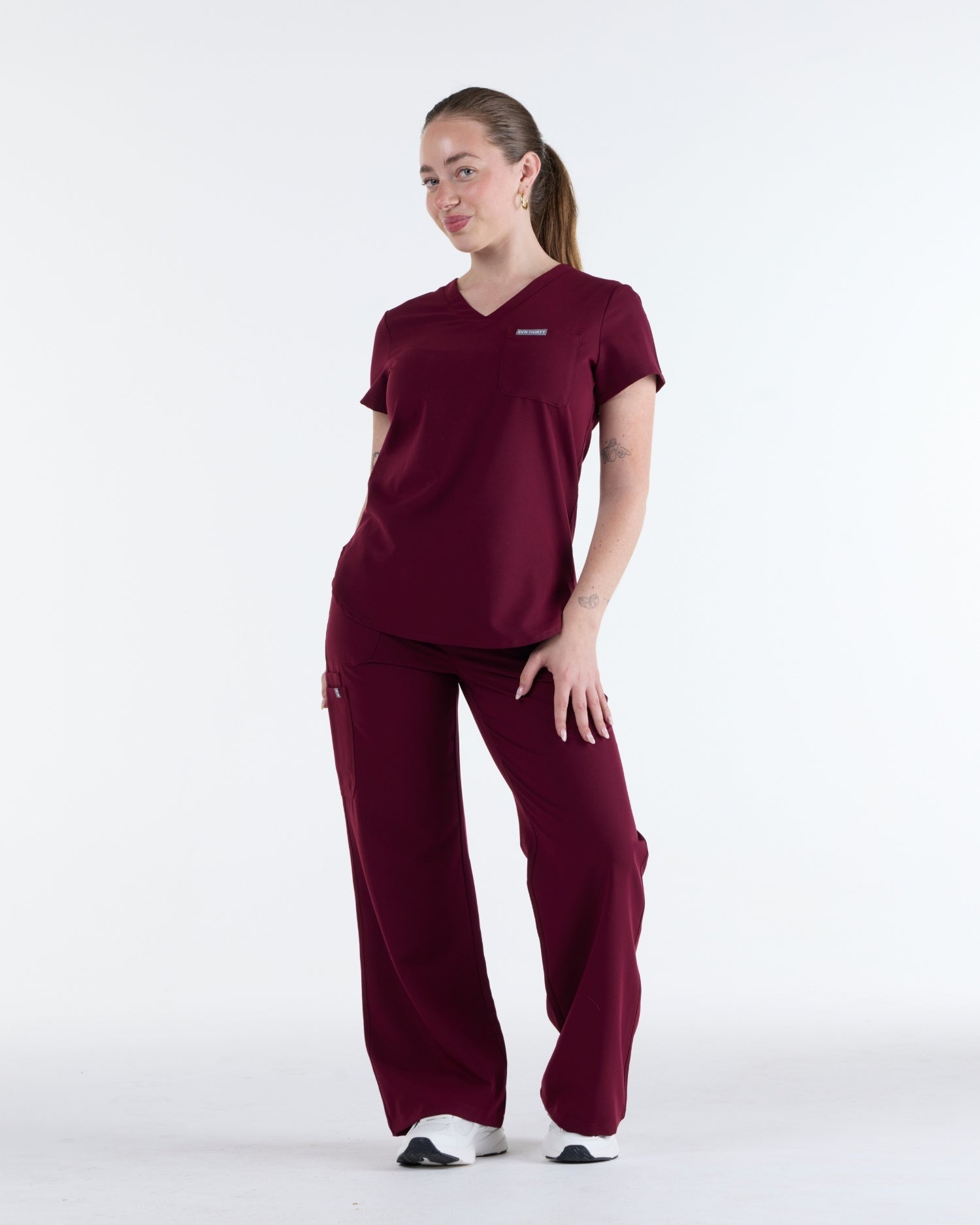 Tuck-In Scrub Top Rouge Burgundy
