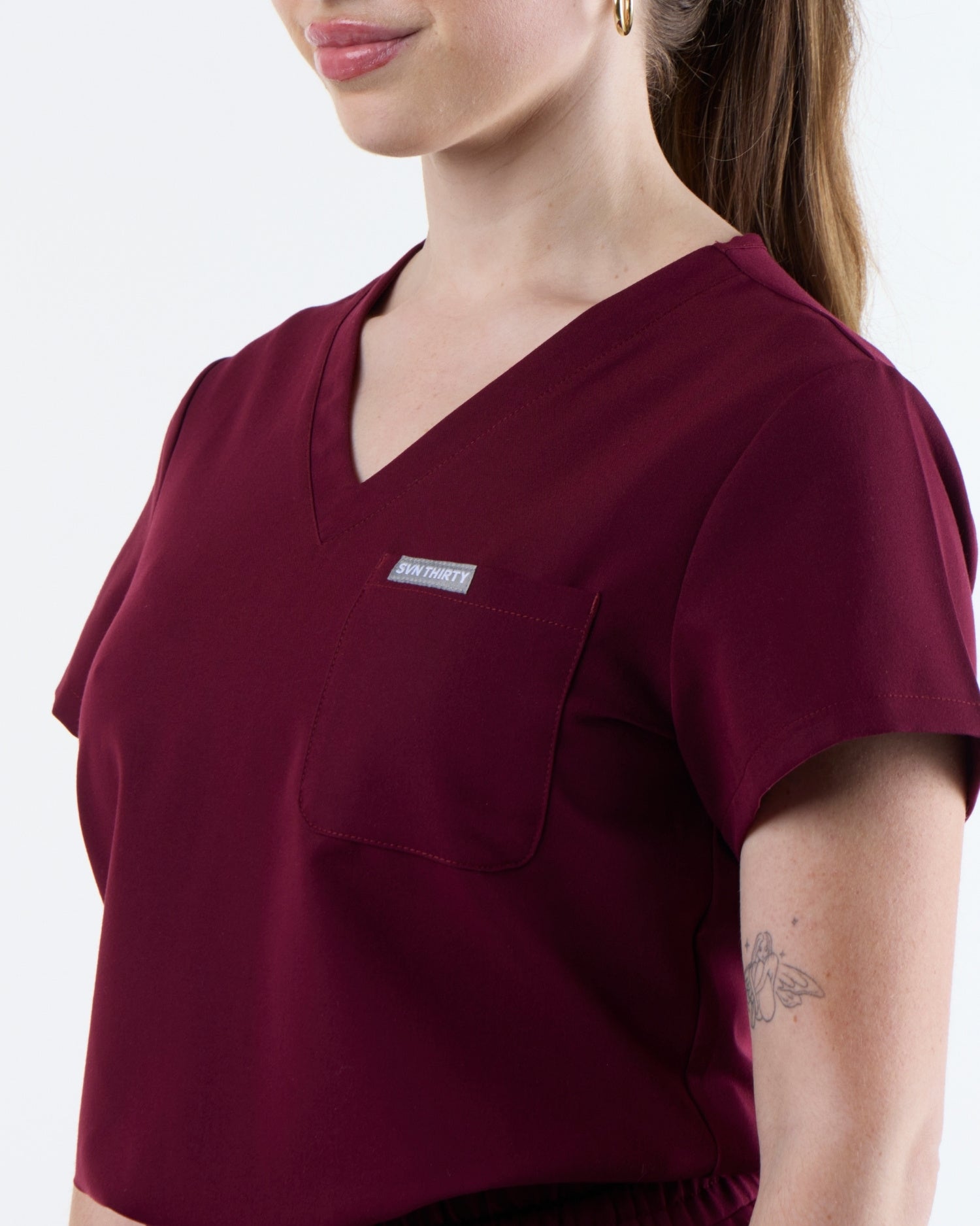 Tuck-In Scrub Top Rouge Burgundy