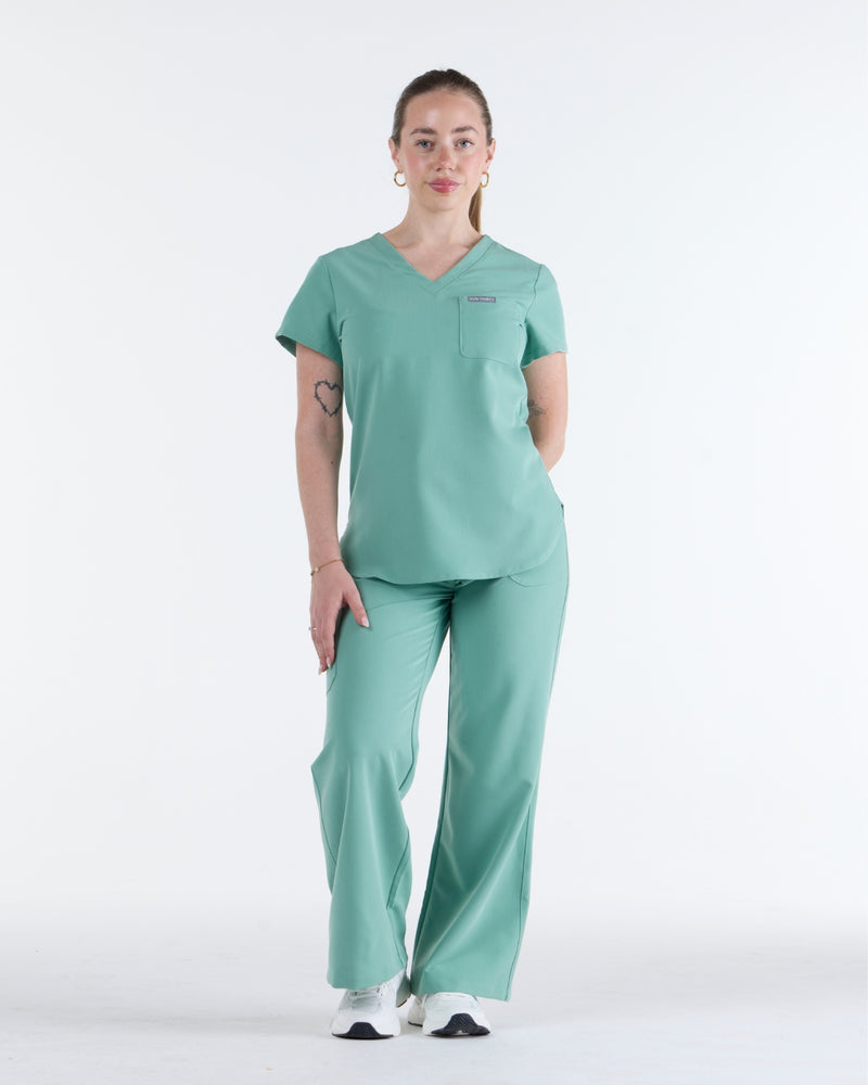 Tuck-In Scrub Top Mist Green