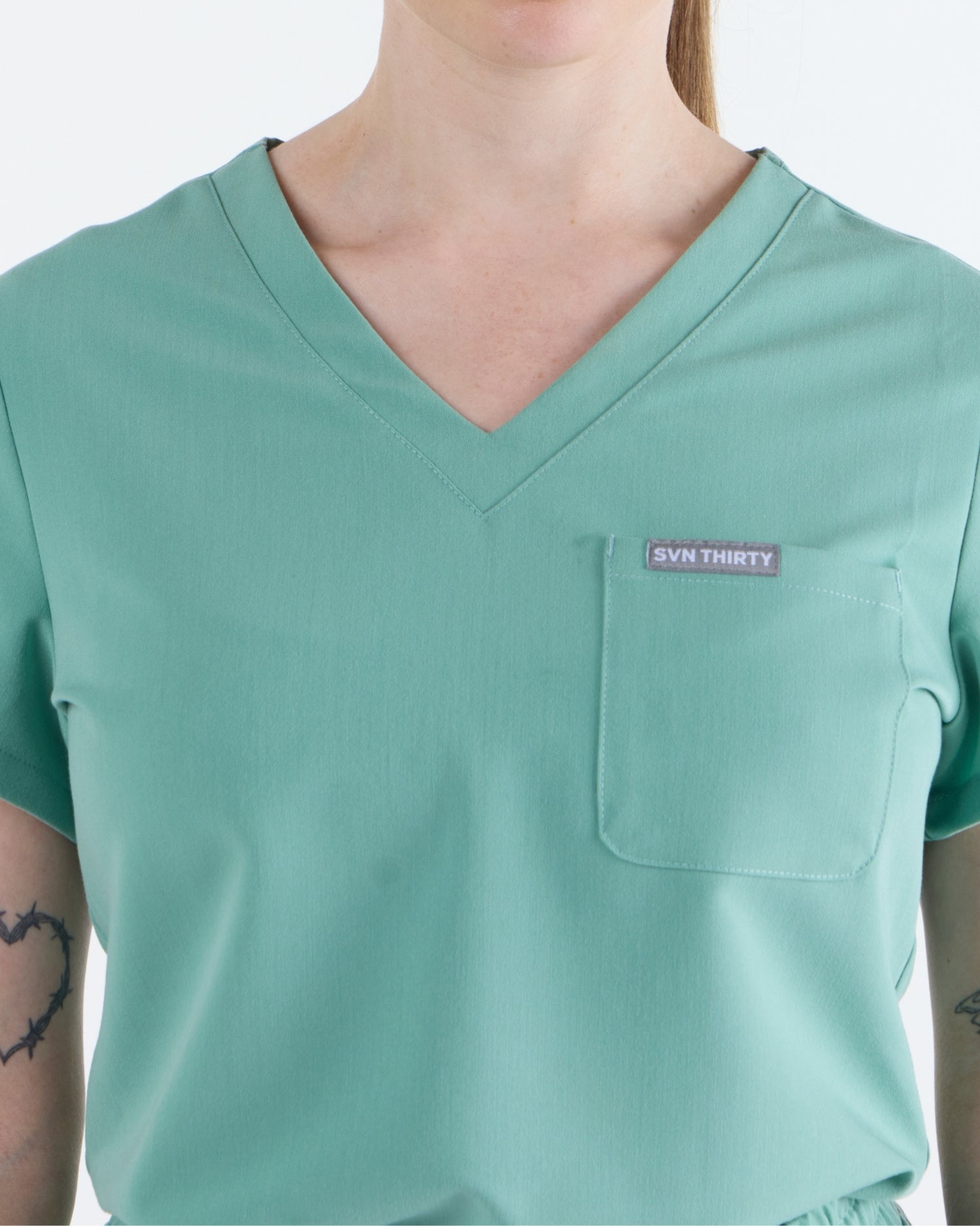 Tuck-In Scrub Top Mist Green