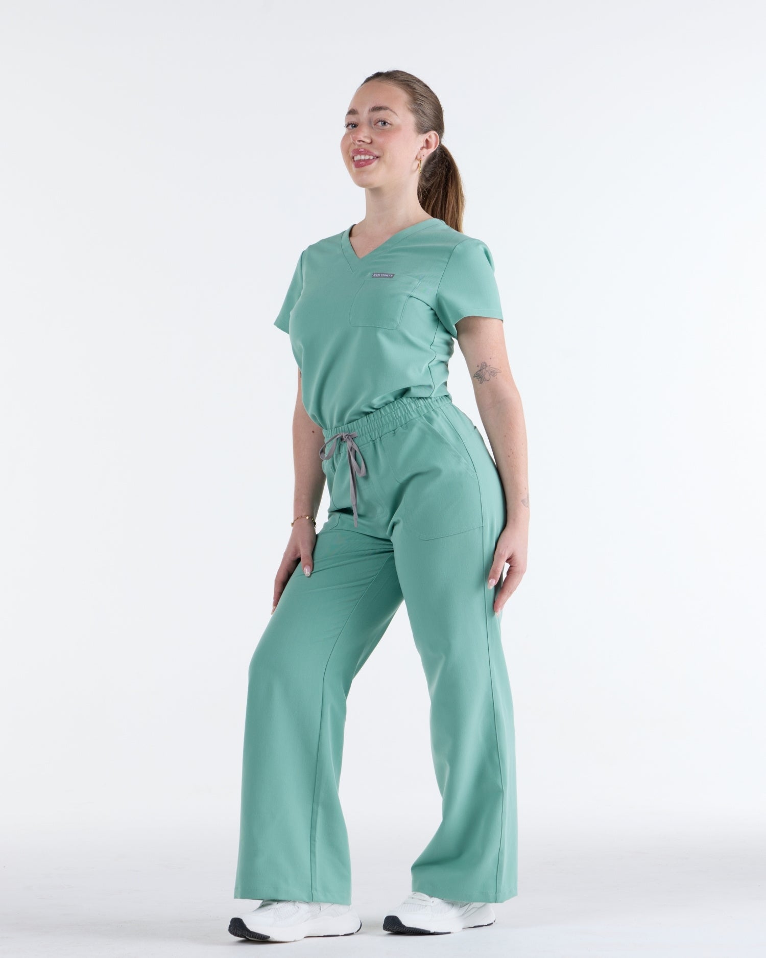 Tuck-In Scrub Top Mist Green