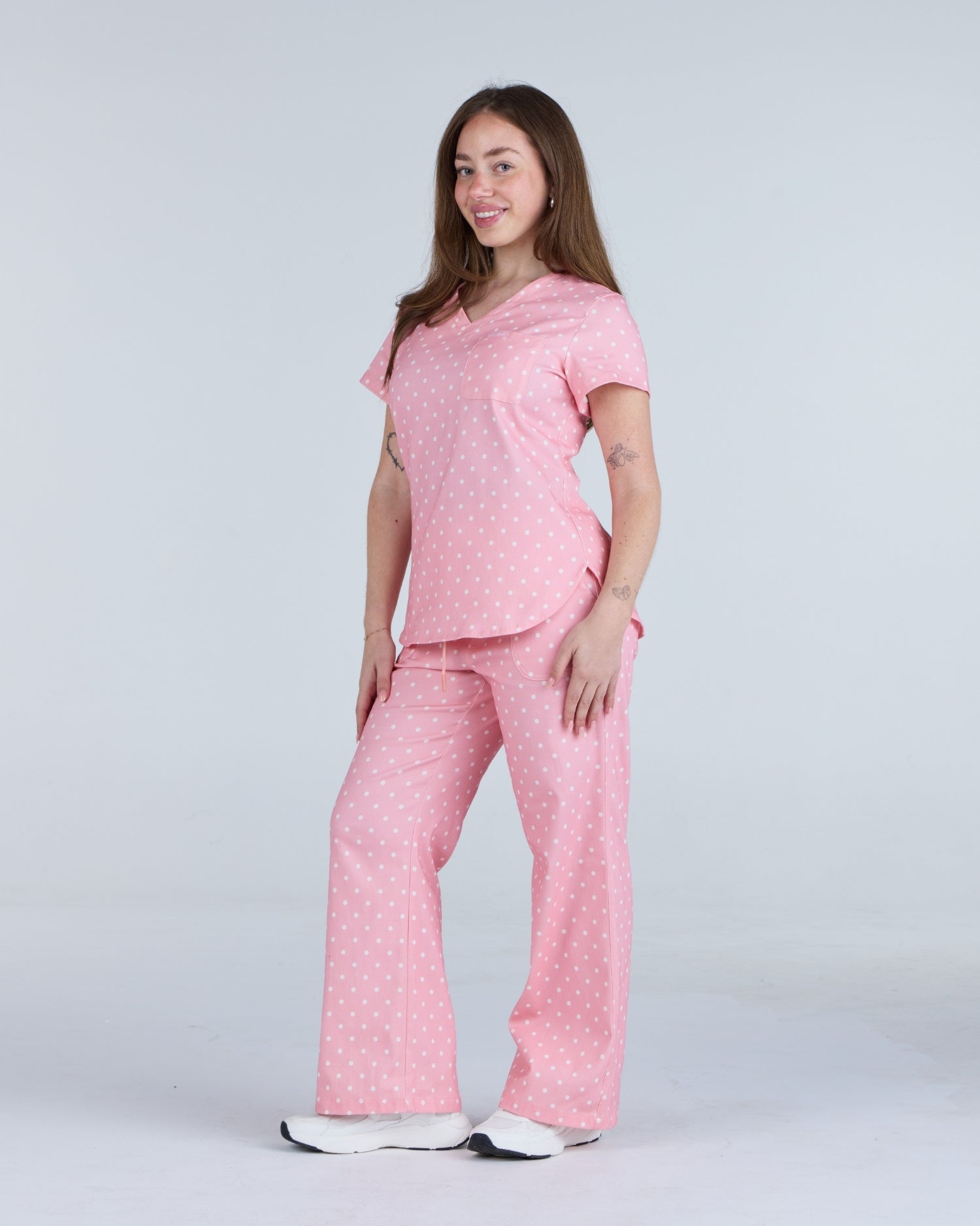 Tuck-In Scrub Top Peony Polka