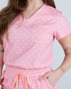 Tuck-In Scrub Top Peony Polka