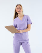 Duo Pocket Scrub Top Dusky Lilac