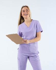 Duo Pocket Scrub Top Dusky Lilac