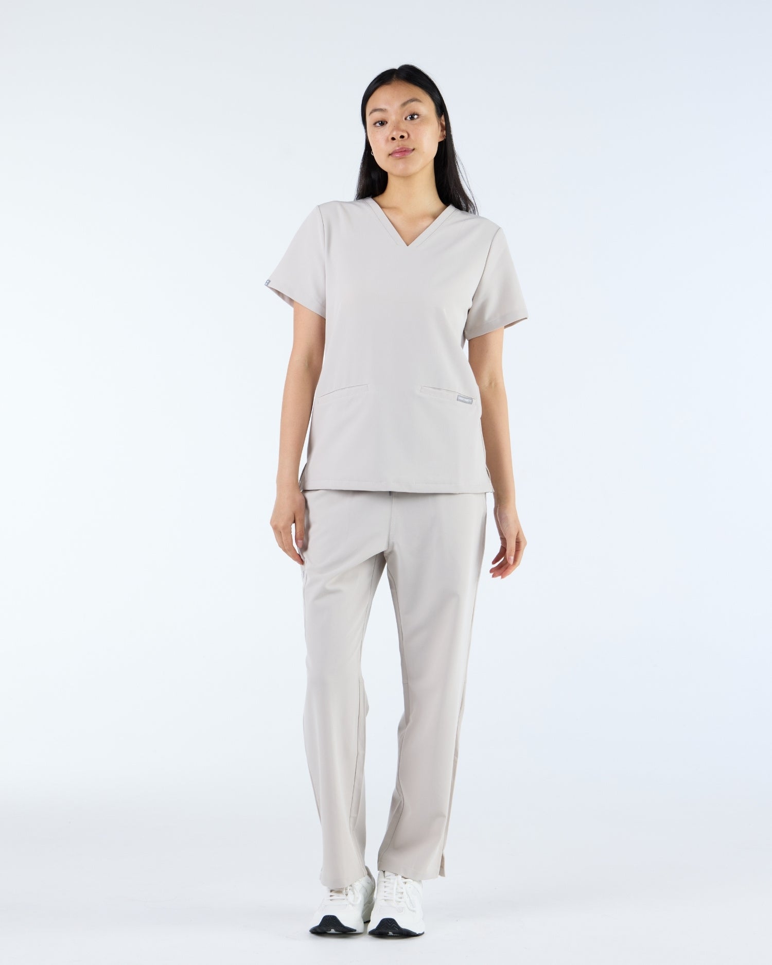 Duo Pocket Scrub Top Silk Sand