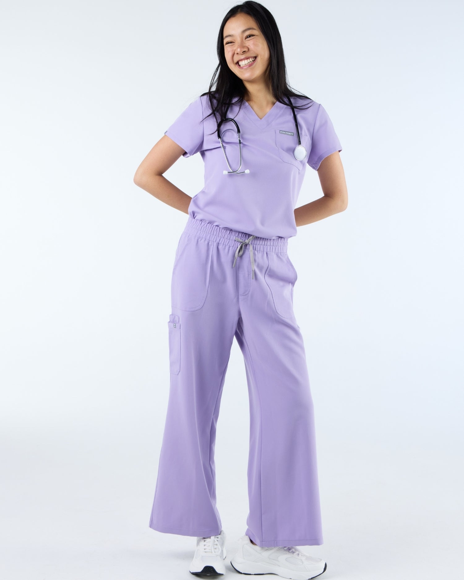 Lounge Leg Scrub Pants Dusky Lilac