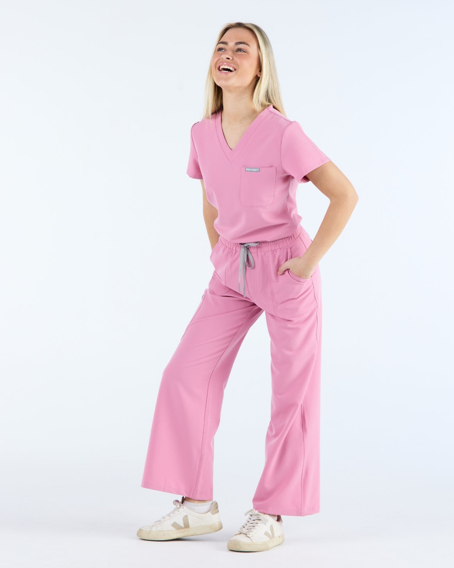 Lounge Leg Scrub Pants Blush Pink