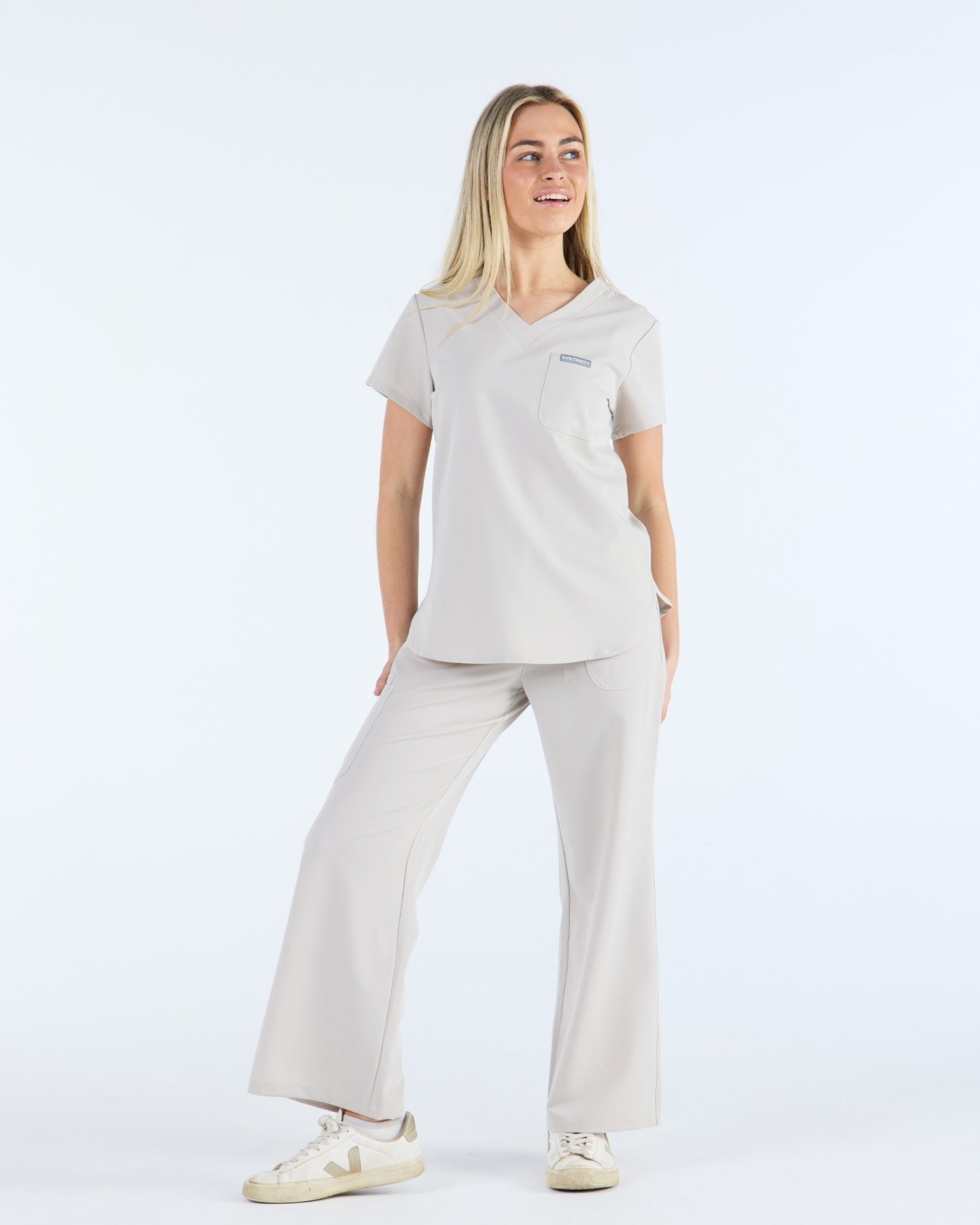 Lounge Leg Scrub Pants Silk Sand