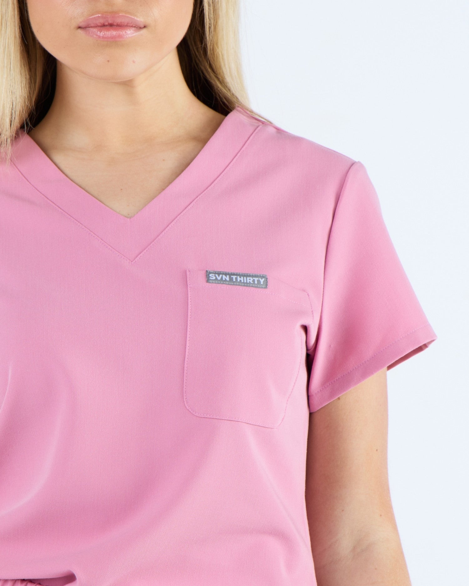 Tuck-In Scrub Top Blush Pink